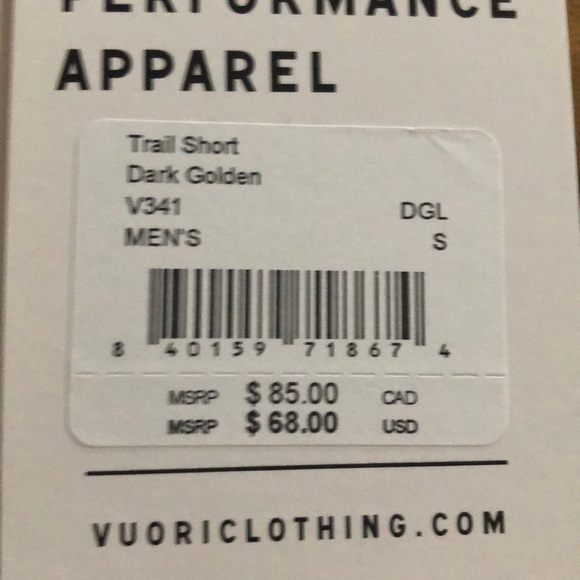 NWT ⛰ Vuori | Trail Short - Dark Golden - Picture 13 of 14